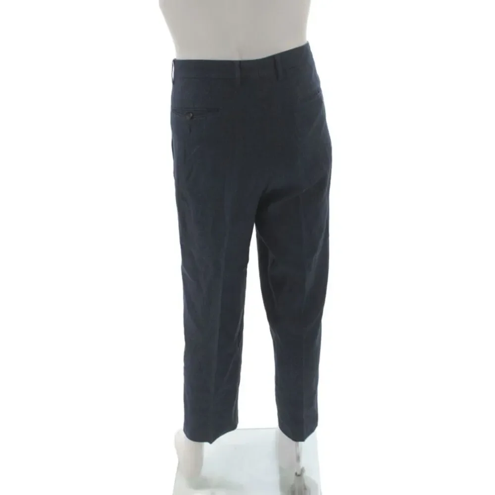 Issey Miyake Mens Dress Pants Blue 100% Linen Button Size 50